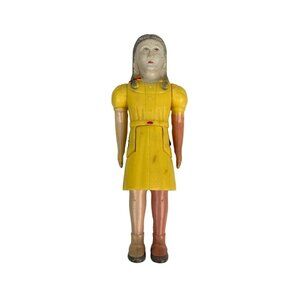 VINTAGE 1940s-1950s RENWAL USA Sister Yellow Girl Doll Figure Toy No 41 Bendable